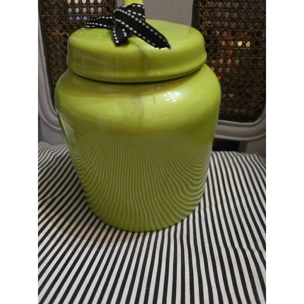 NWT Rae Dunn Deadly Poison Green Chubby Canister Halloween HTF